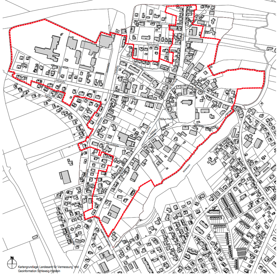 Abb. 4: Sanierungsgebiet Bornhöved (IEK, cappel+kranzhoff stadtentwicklung und planung)